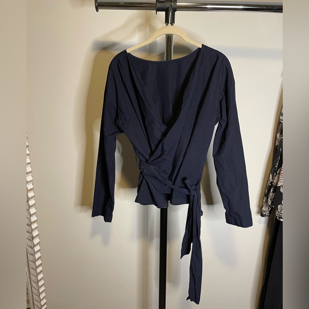 Uniqlo Wrap Blouse Navy